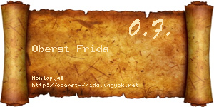 Oberst Frida névjegykártya